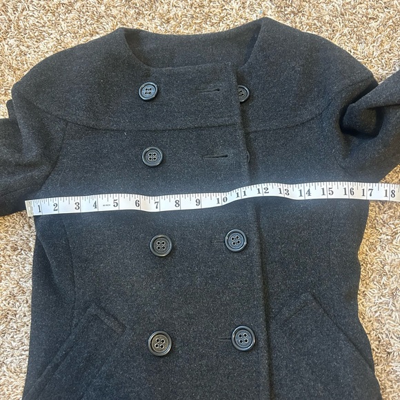 BCBG Charcoal Double-Breasted Pea Coat, almost wool, size XS - Picture 8 of 8